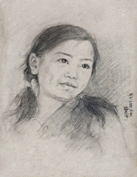 张安治 1932年作 少女头像