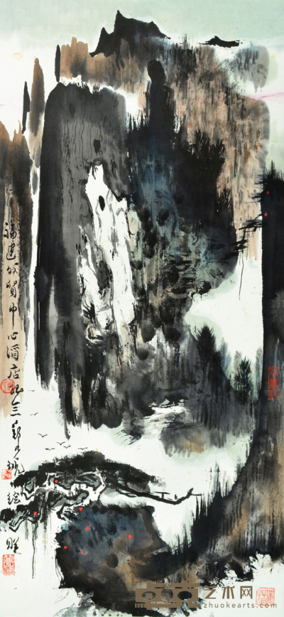 郑乃珖 峡江山水 95×44cm约3.8平尺