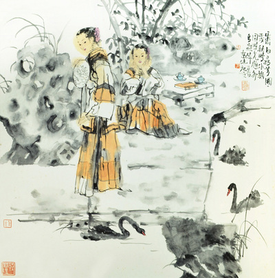 郭东健 仕女图