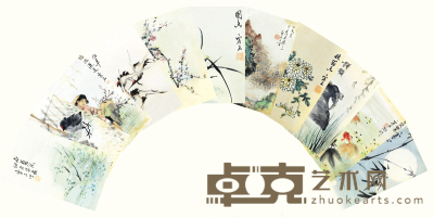 杨树坚 国画集萃11帧 23×14cm×11约0.3平尺/幅