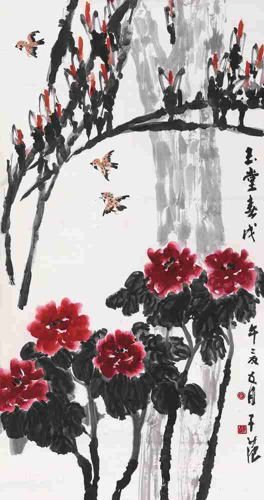lot:4196 崔子范 玉堂春 立轴