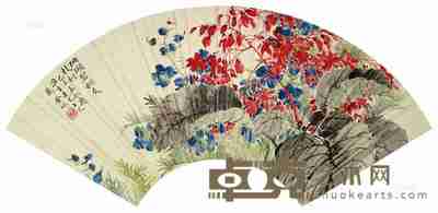 金城 珊瑚碧树 扇片 20×55cm