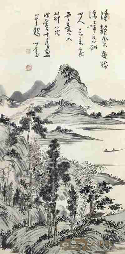 溥儒 山水 立轴 80×41cm