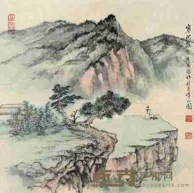 孙云生 高士山居图 镜框 47×47cm