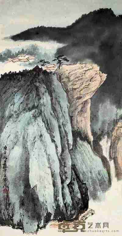 孙云生 高山水长 镜片 62×32cm