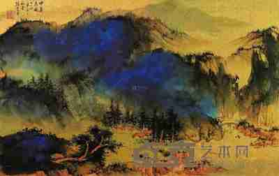 孙云生 山水 镜框 32.3×51cm