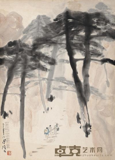 李琼久 1973年作 山水 镜片 40×55cm