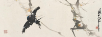 赵少昂 1952年作 花鸟 镜框