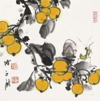 陈永锵 丁亥（2007）年作 枇杷果熟 镜框