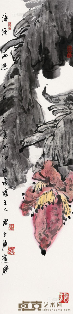 陈永锵 壬辰（2012）年作 滂沱雨过 镜框 138×35cm