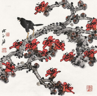 陈永锵 壬辰（2012）年作 红棉 镜框