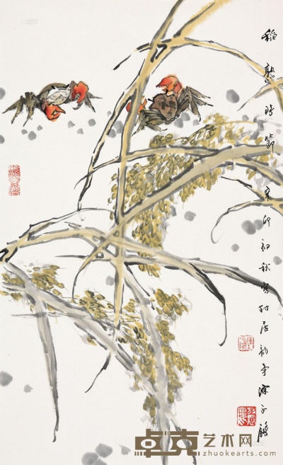陈永锵 辛卯（2011）年作 稻熟时节 镜框 84×52cm