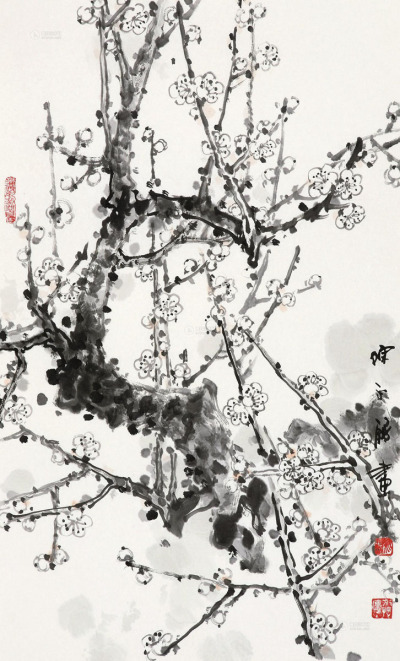 陈永锵 戊子（2008）年作 梅花 镜框