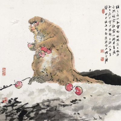 陈永锵 2004年作 灵猴 镜框