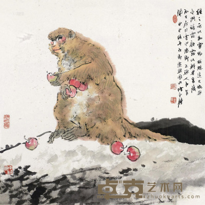 陈永锵 2004年作 灵猴 镜框 68×68cm