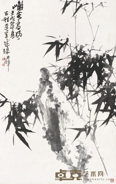 刘昌潮 1982年作 竹石 立轴 97×60.5cm