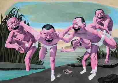 岳敏君 2004年作 闲云野鹤