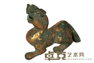 汉 青铜鎏金瑞兽 高：11.5cm
