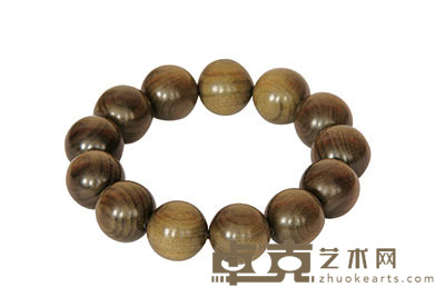 金丝楠阴沉木手串(玻璃绿满金丝) 18mm×13