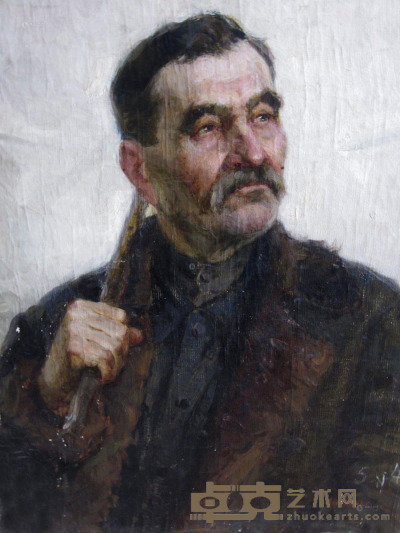 德施林科·格里高利·瓦西里维奇 1954年作 农民肖像 79×58cm