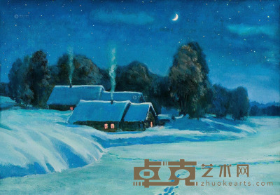 古辛·德米特里·谢尔盖耶维齐 2007年作 冬夜 50×70cm