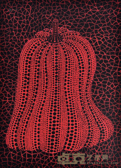 草间弥生 1990年作 红色南瓜 32×23cm