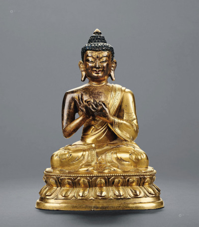 18世纪 铜鎏金弥勒佛