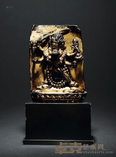 14世纪 铜鎏金双身威罗瓦金刚 高13cm