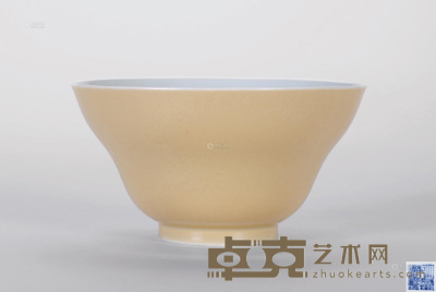 清乾隆 米黄釉折腰碗 直径15cm