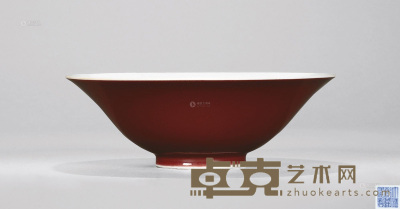 清乾隆 祭红釉碗 直径19.8cm