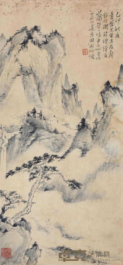 申石伽 山水 52×24cm 约1.1平尺