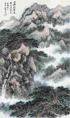 俞子才 山水 挂轴