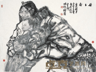 王赞 母子图 92×69cm