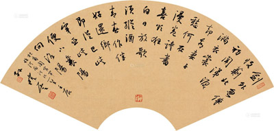 孙晓云 2012年作 书法(剑外) 扇面镜心