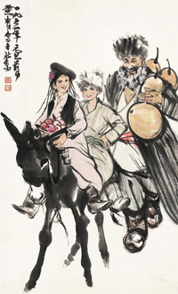 黄胄 1961年作 回家路上 立轴