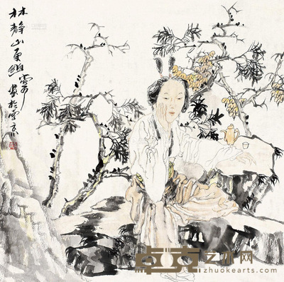 尚可 林静山幽 纸片 68×69cm