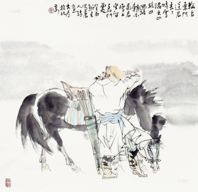 刘大为 1993年作 唐人诗意图 镜心