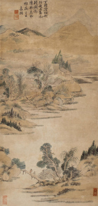 刘嘉颖 1897年作 水村图 轴