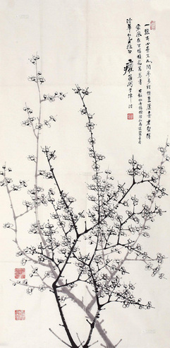 洪毅 墨梅 镜心