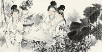 王茂飞 2009年作 红楼菊花诗 镜心