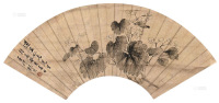 张熊 1863年作 花卉扇面 轴