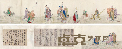 佚名 罗汉图 手卷 28×193cm