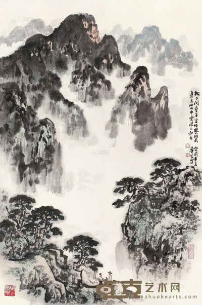 刘鲁生 1993年作 唐人诗意图 轴 69×46cm