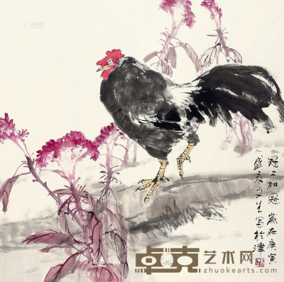 刘文生 庚寅（2010年）作 冠上加冠 立轴 68×68cm