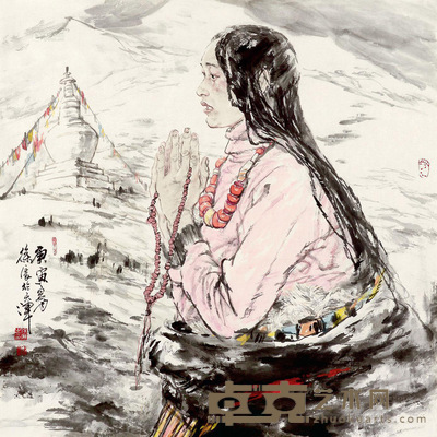 徐展 庚寅(2010年)作 祈 软片 69×69cm
