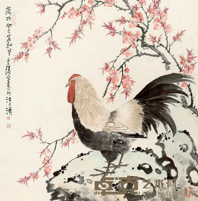 李云涛 癸巳（2013年）作 大吉图 托片 70×70cm
