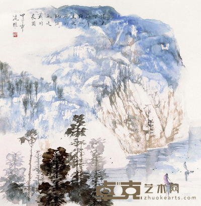 范权 甲午（2014年）作 阳光下的海岸线 托片 69×69cm