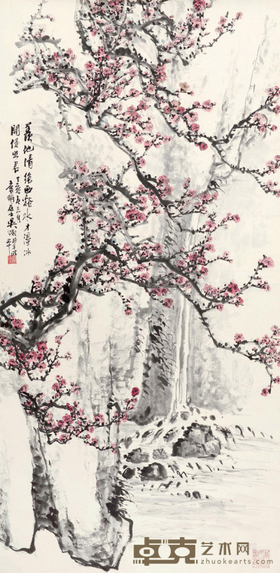 吴徵 丁亥（1947年）作 梅花图 立轴 104×52cm