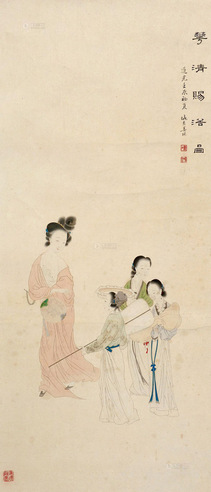 姜埙 人物 立轴