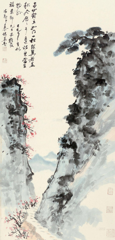 慕凌飞 己巳（1989年）作 山水 镜心